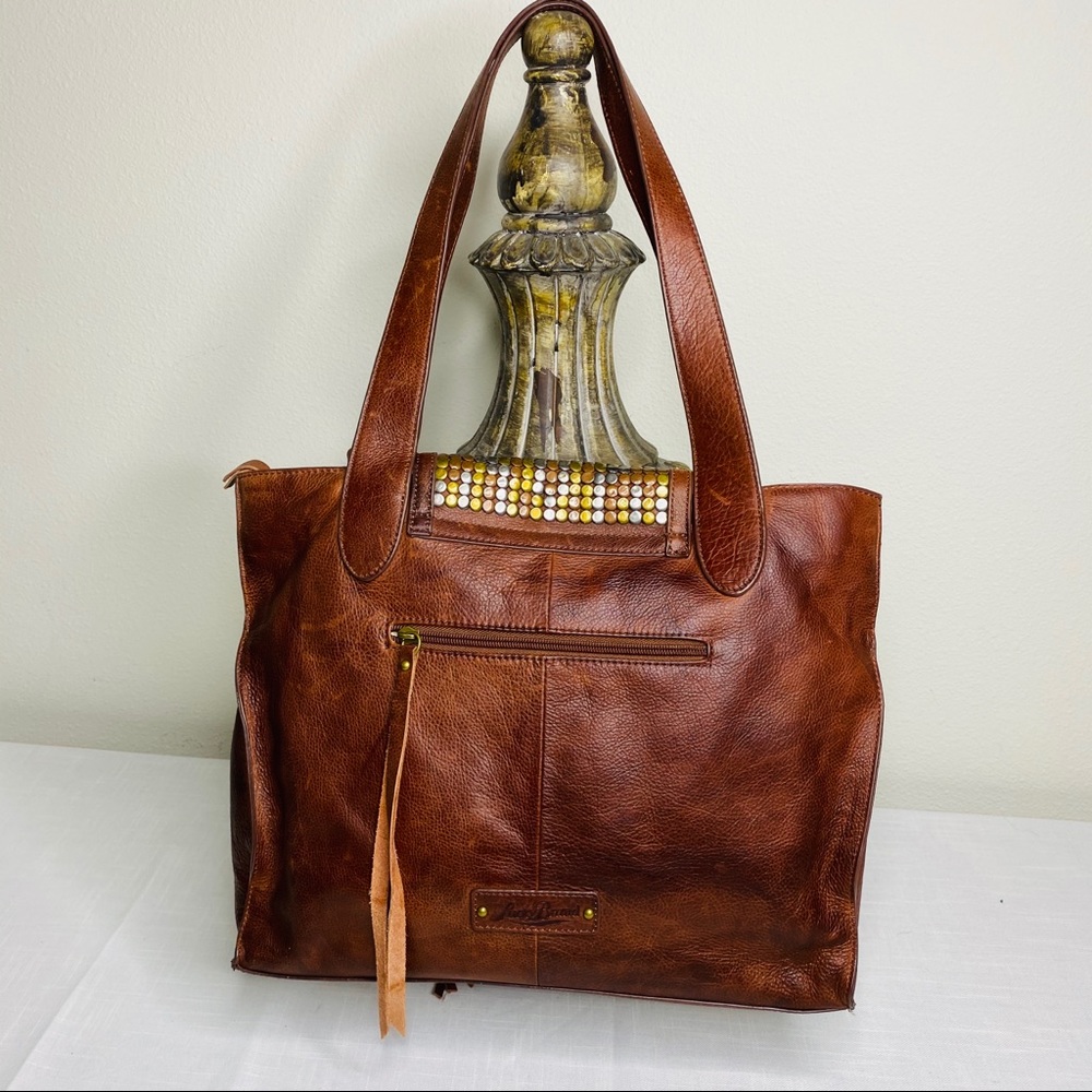 Lucky Brand Tan Tote with Sequin Flap - Picture 5 of 15